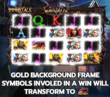 สัญลักษณ์และการให้โบนัสของเกม Superslot Immortals